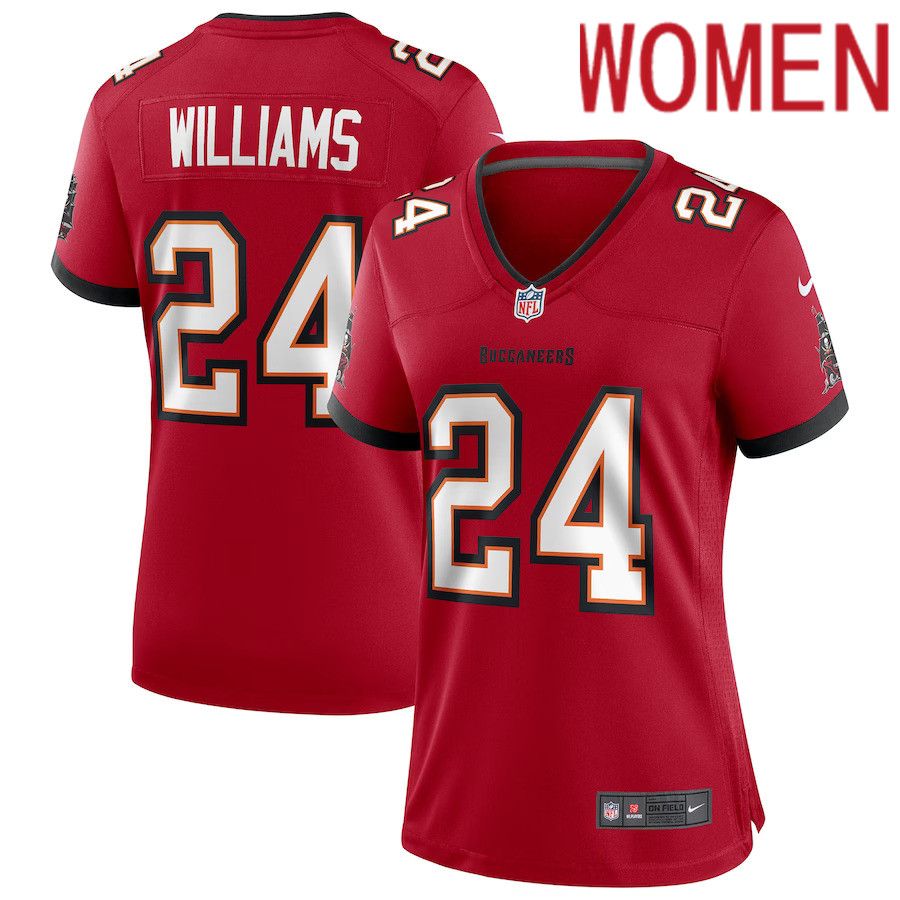 Women Tampa Bay Buccaneers 24 Cadillac Williams Nike Red Game Retired Player NFL Jersey
